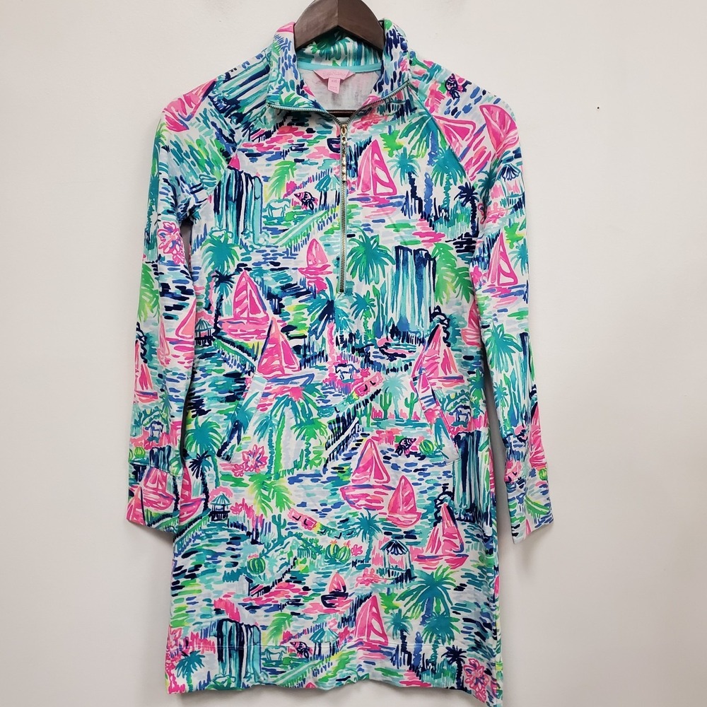 Lilly Pulitzer Womens UPF 50+ Skipper Dress Size XXS Multicolor‎ Preppy Sailboat